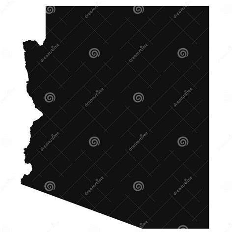 High Detailed Illustration Map Arizona State Map Blake Coloured Map Stock Illustration