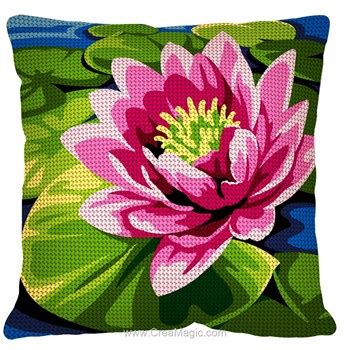 Coussin Lotus Rose Au Demi Point Chez SEG