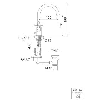 Steinberg Serie 250 Waschtisch Zweigriffarmatur 250 1500 BN MEGABAD