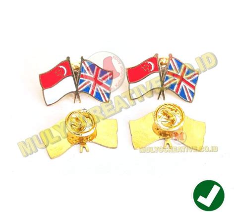 Pin Cross Flag Union Jack Singapura Pin Bendera Inggis Dan Singapura