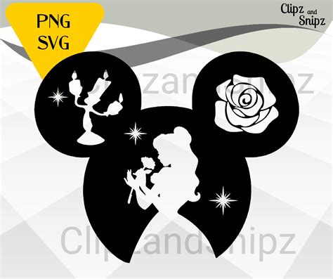 Belle Svg Mickey Svg Beauty And The Beast Svg Png Clipart Etsy Uk