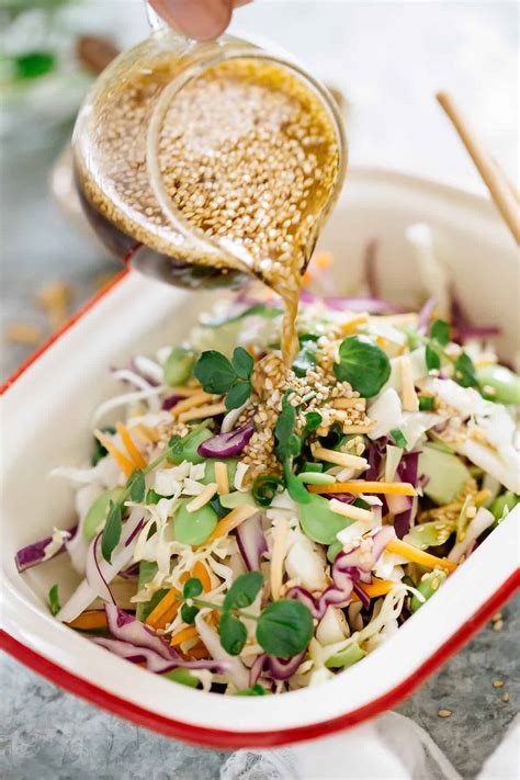 Easy Asian Slaw With Sesame Soy Dressing - TasteNippon.com