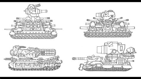 Drawing Cartoon Tanks Battle Of Hybrid Part Cartoons About Tanks