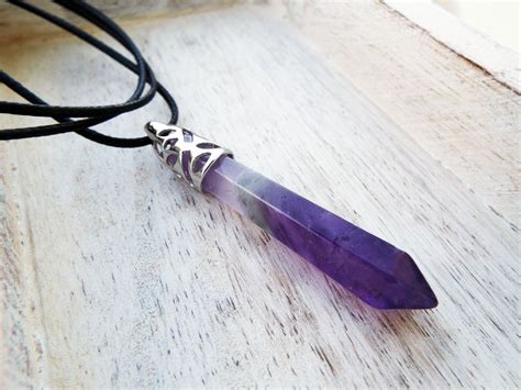 Amethyst Pendulum Pendant Silver Handmade Gemstone