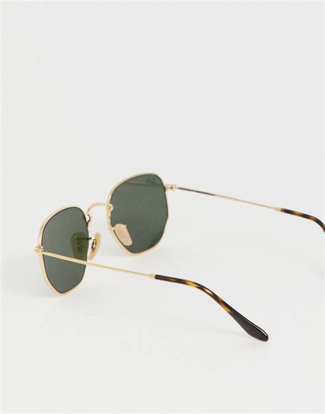 Ray Ban Hexagonal Sunglasses In Gold 0rb3548n Asos Hexagonal Ray Ban Sunglasses Ray Bans