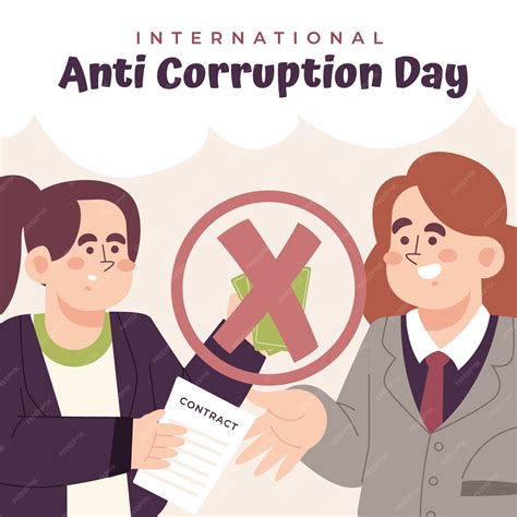 Плоский антикоррупционный день иллюстрация | Бесплатно векторы