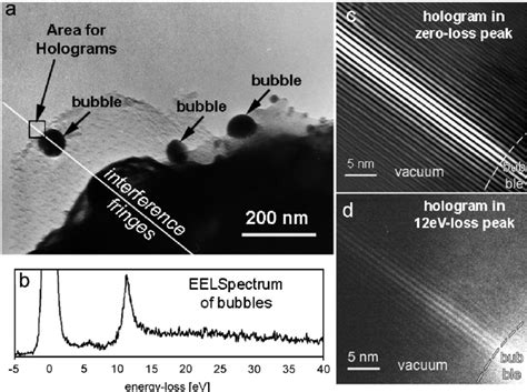 Hydrogen Bubbles Marked By The Black Arrows And The EELS Spectrum From