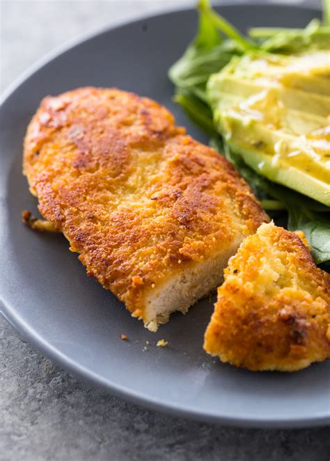 Crispy Parmesan Crusted Chicken Breasts Low Carb Keto Gimme Delicious