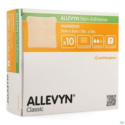 ALLEVYN PANSEMENT NON ADHESIF 5 X 5 CM 10 Pansements Et Gels Actifs