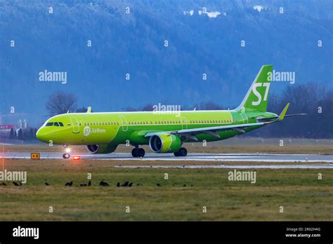 Aircraft On The Tarmac Russian Carrier Siberia Airlines Airbus