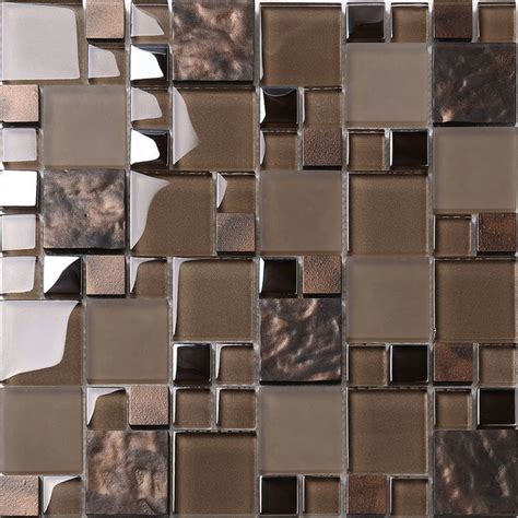 Brown Glass Mosaic Kitchen Backsplash Tile Contemporary Mosaic Tile By Backsplash