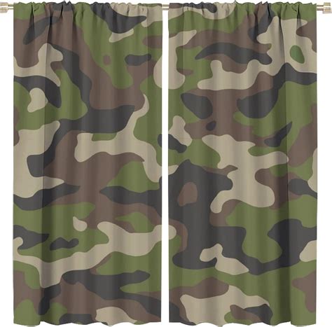 Gy Camouflage Blackout Curtains Rod Pocket Curtains Forests