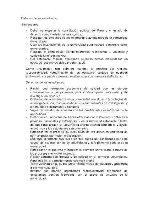 Pdf Deberes Y Derechos De Los Estudiantes Docx Dokumen Tips