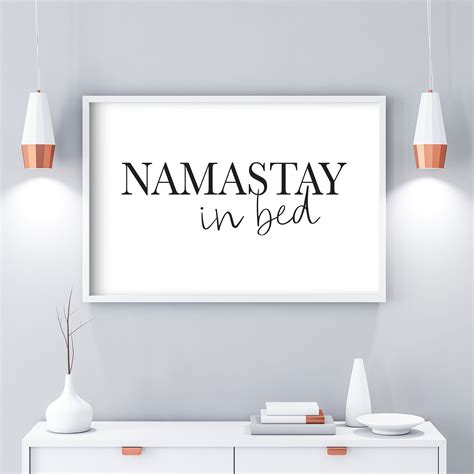 Namastay In Bed Bedroom Wall Art Bedroom Posters Modern Minimalist