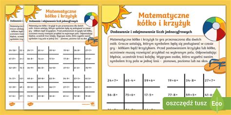 Matematyczne K Ko I Krzy Yk Dodawanie I Odejmowanie Liczb I