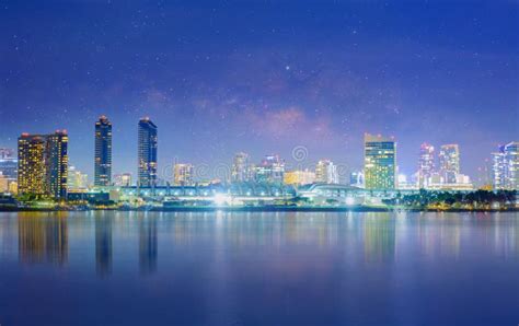 San Diego Skyline at Night , San Diego, California, USA Stock Photo ...