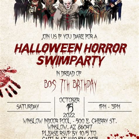 Horror Movie Birthday Invitation Halloween Horror Invitation
