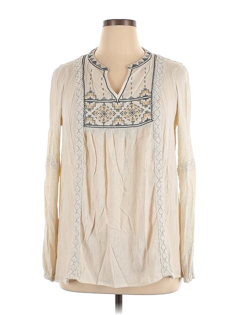 Knox Rose Ivory Long Sleeve Blouse Size Xl 44 Off Thredup