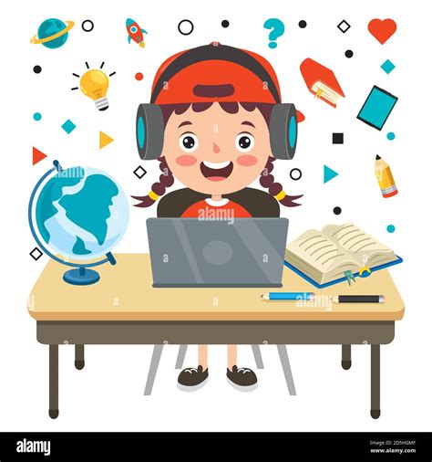 Online Learning Concept With Cartoon Character Stock Vector Image & Art ...