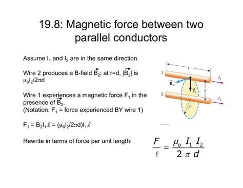 19 8 Magnetic Force Between Two Parallel Conductors