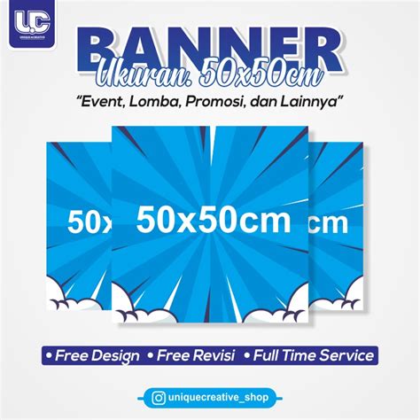 Jual Cetak Bannerspanduk Ukuran 50x50cm Free Design Free Finishing