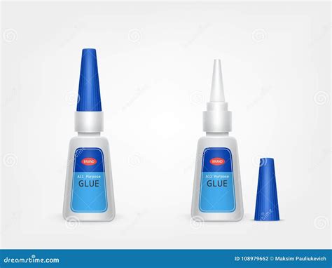 Vector 3d Realistic Blue Plastic Tube Of Glue Stock Vector