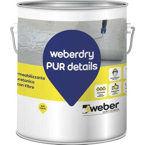 Weberdry Pur Details Membrana Liquida Grigio Secchio Kg 6