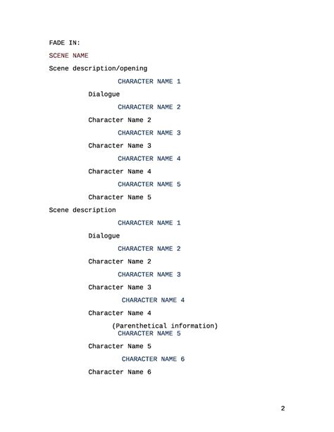 Free Printable Screenplay Templates Word Pdf