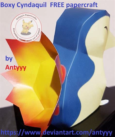 Cyndaquil Simple Version Free Built Papercraft By Antyyy Antyyys