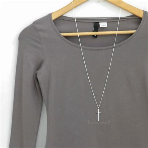 Long Cross Necklace Etsy