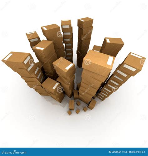 Huge Piles Of Cardboard Boxes Stock Illustration Illustration Of