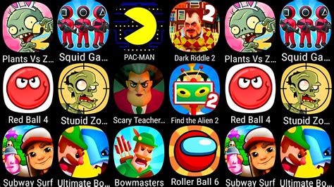 Plants Vs Zombies 2 Squid Games Red Ball 4 Subway Surf Ultimate