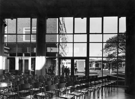 Secondary Modern School Tuxford Nottinghamshire The Assembly Hall With The Classroom Block