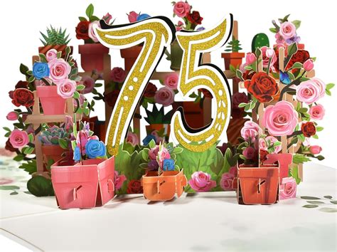 GREETING ART 75th Birthday Pop Up Card for Women Men,75th Birthday Card ...