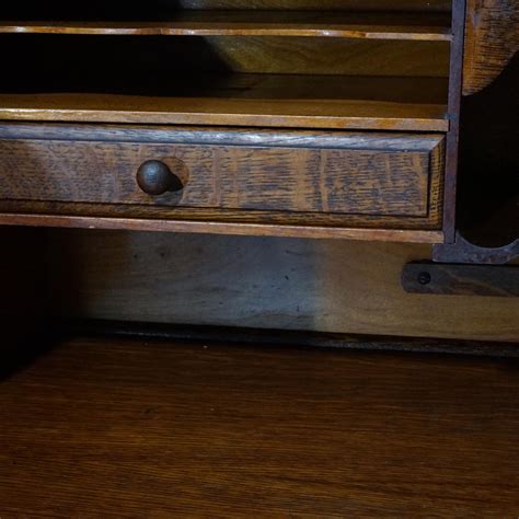 Antique S Roll Top Oak Desk With Full Interior Circa For Sale At