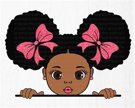 Peekaboo Girl Svg Afro Girl Svg Puff Hair Black Girl Svg Etsy