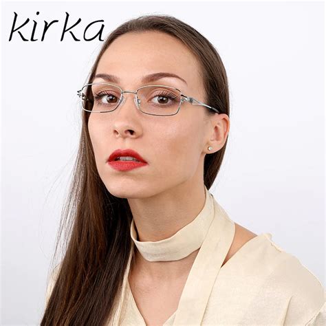 Kirka Vintage Crystal Stainless Steel Metal Glasses Frame Optical Spectacle Eyeglasses Women