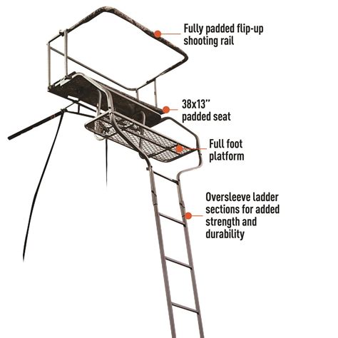 Two Man Ladder Tree Stand 18' Game Stands Gun Bow Hunting Harness Deer ...