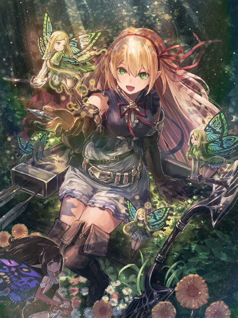 Safebooru 6girls D Arisa Shadowverse Arm Support Arrow Bangs Belt Belt Pouch Blonde Hair