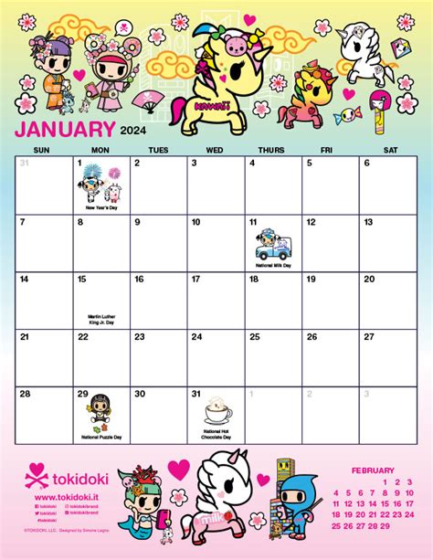 Kawaii Printable Calendar 2024 Timmy Louise