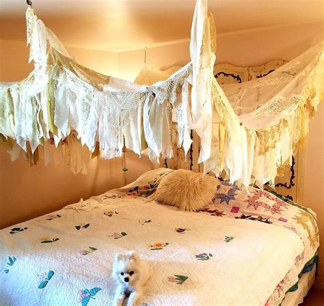 Bed Canopy Rustic Shabby Chic Boho Wedding Made To Order Etsy