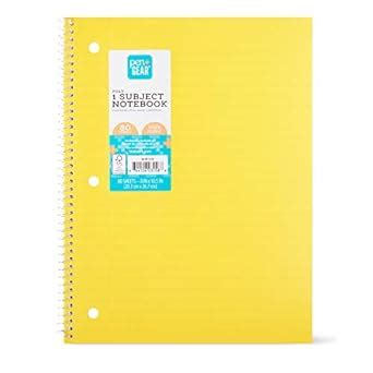 Yellow Poly Subject Spiral Notebook Wide Ruled Sheets Amazon