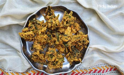 Kodi Pasalai Bajji Malabar Spinach Fritters Mildly Indian