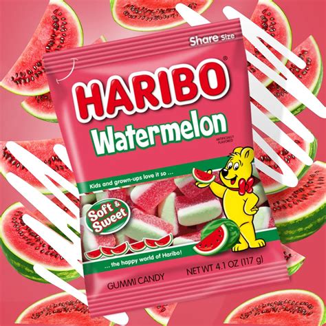 Buy Haribo Watermelon Gummies Fruit Flavored Candy Bites Summer