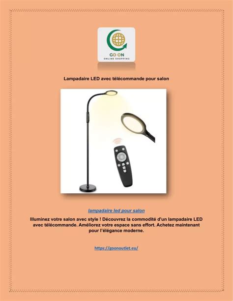 PPT Lampadaire LED avec télécommande pour salon PowerPoint