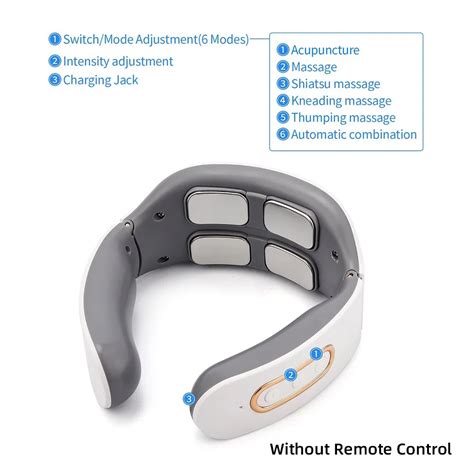 6 Heads Smart Electric Neck And Back Pulse Massager Tens Wireless Heat