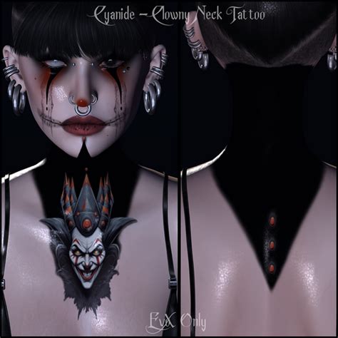 Second Life Marketplace Cyanide Clowny Neck Tattoo