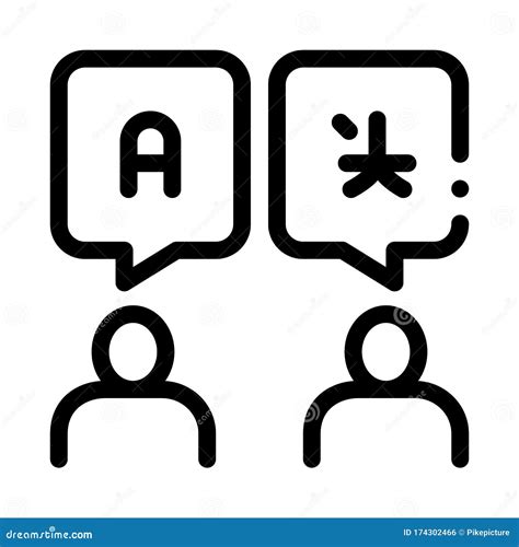 Discuss Different Languages Icon Thin Line Vector Stock Vector