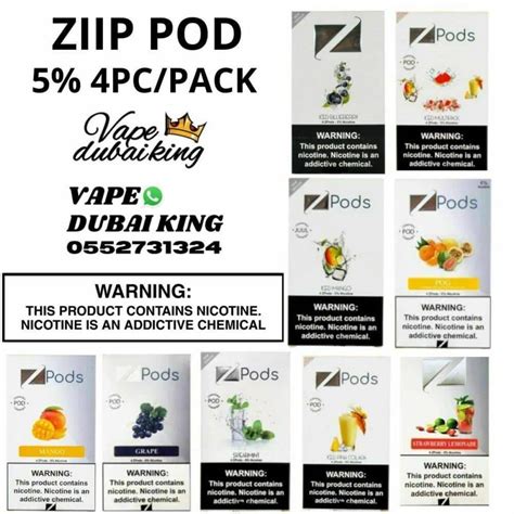 Ziip Pod All Flavor Juul Compatible 4pcpack 5 Vape Dubai King