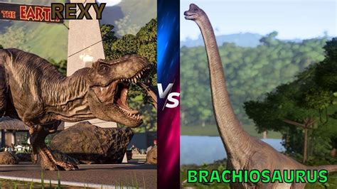 Rexy Vs Brachiosaurus Dinosaur Tournament Fight S E Youtube